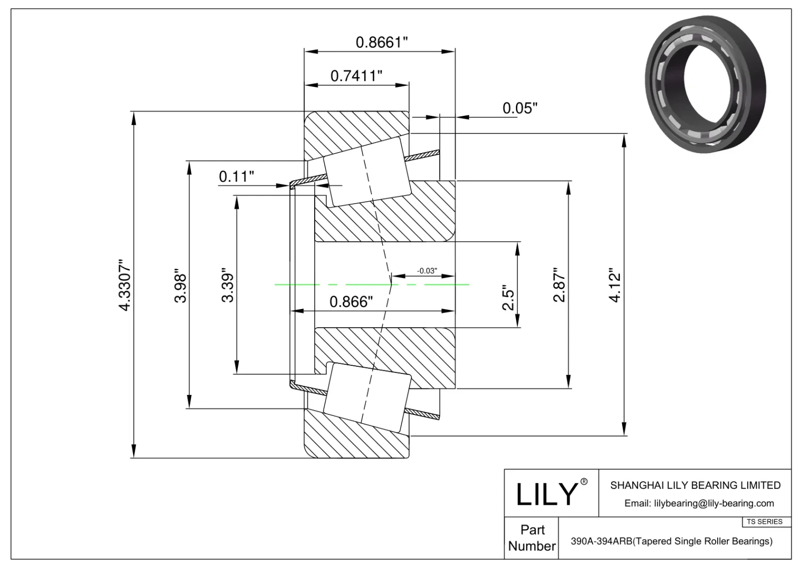 390A-394ARB | TS (Single Row Tapered Roller Bearings) (Imperial ...